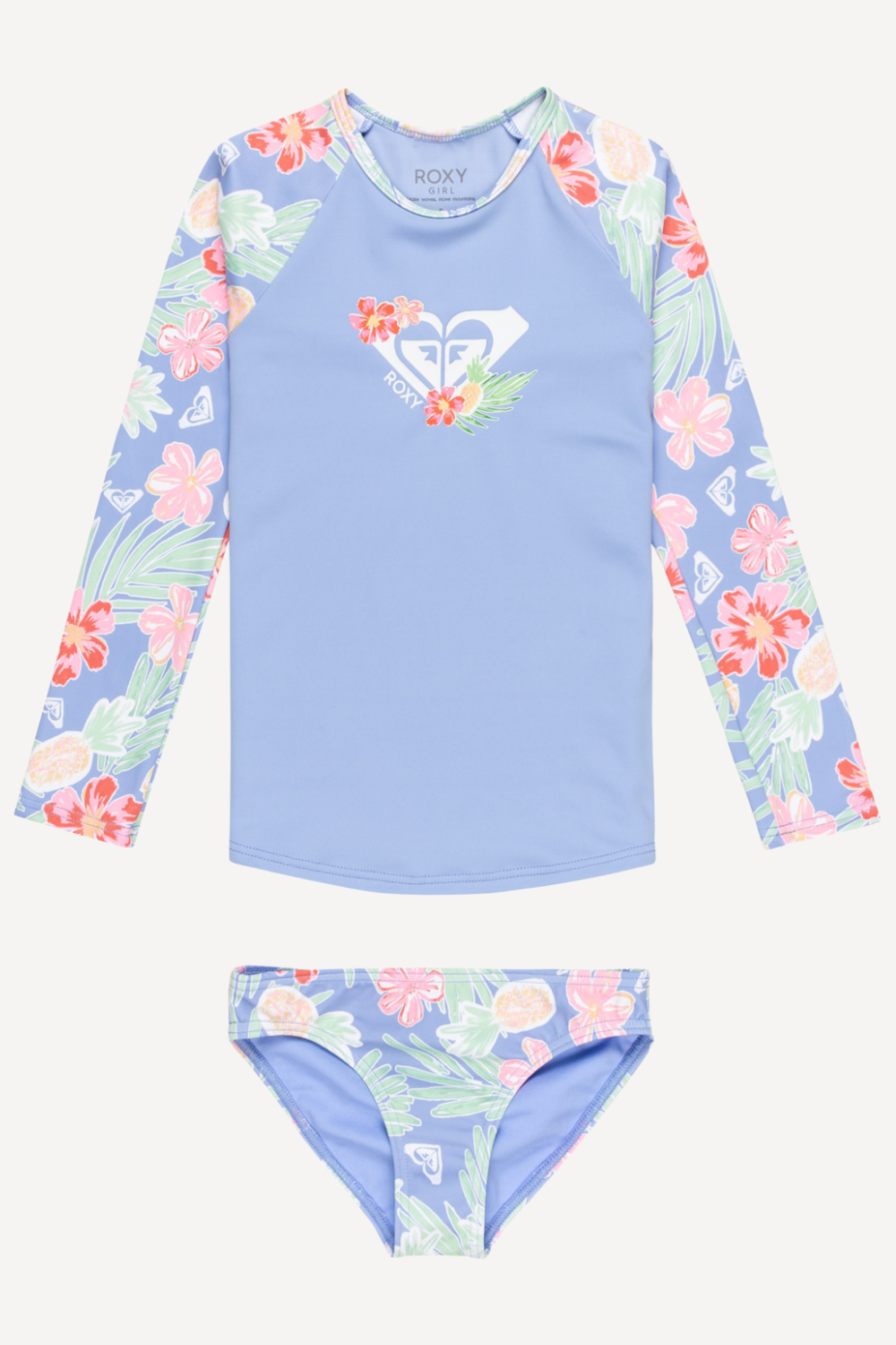 Ensemble de bain anti-UV pour femme, imprimé floral, UPF 50+, idéal pour la plage avec haut à manches longues et bas.