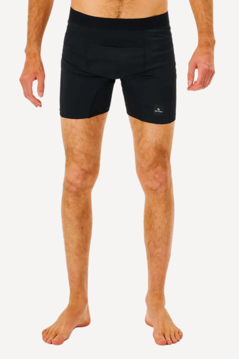 Short de bain anti-UV noir pour homme, léger, UPF50+, idéal pour les sports aquatiques et la plage.